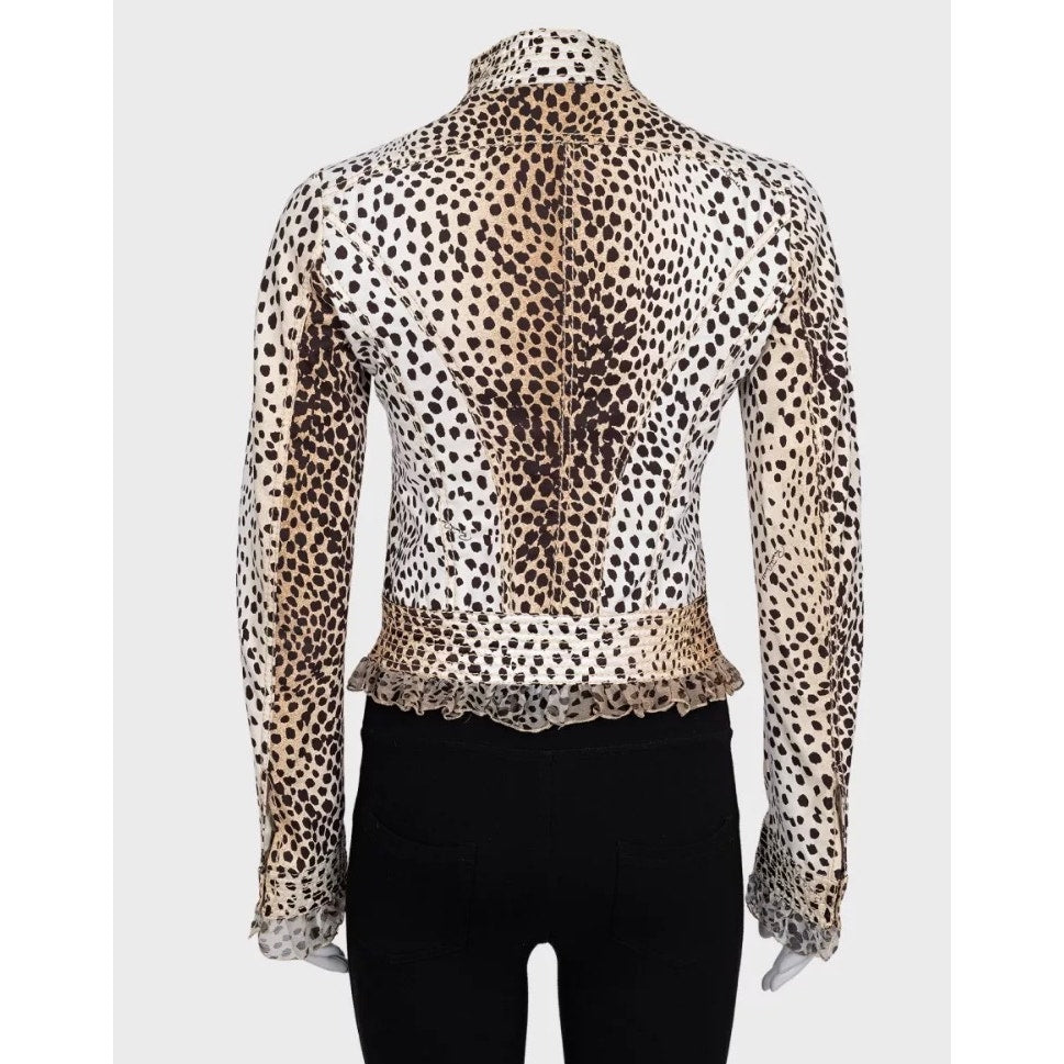 Roberto Cavalli Animal Print Fitted Jacket IT38 XS pre-owned