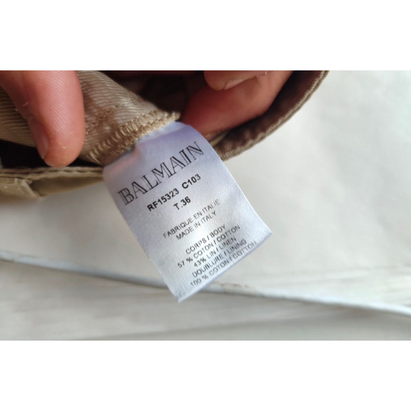 Balmain Beige Cotton-Linen Suit with Shorts Sz. FR36 / S Pre-owned
