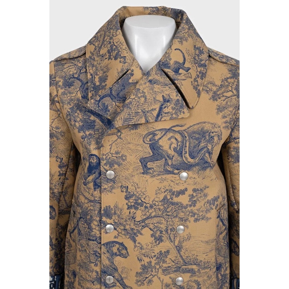 Christian Dior Brown Signature Print Trench Coat Sz. 36 pre-owned