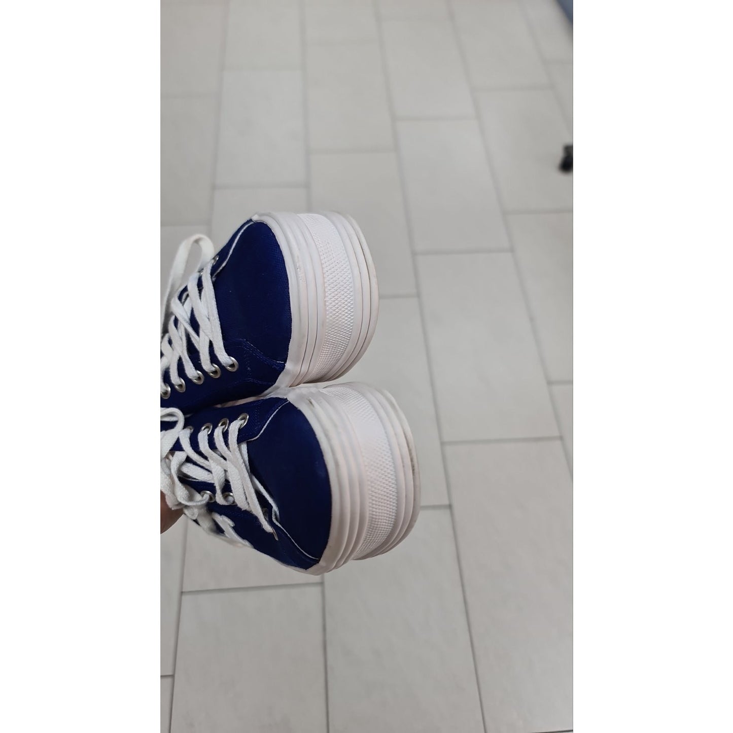 Celine High-sole Navy Textile Logo Sneakers  Sz.38