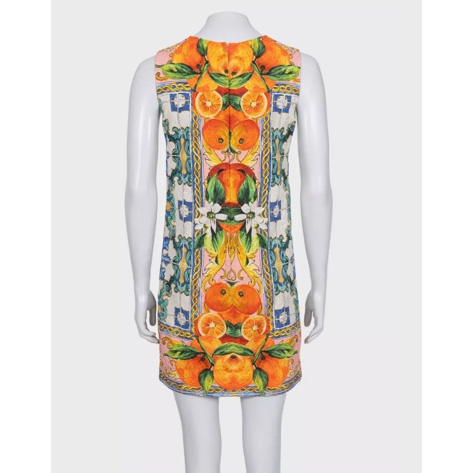 Dolce & Gabbana Vibrant Printed Cotton Silk Dress XXS pre-owned