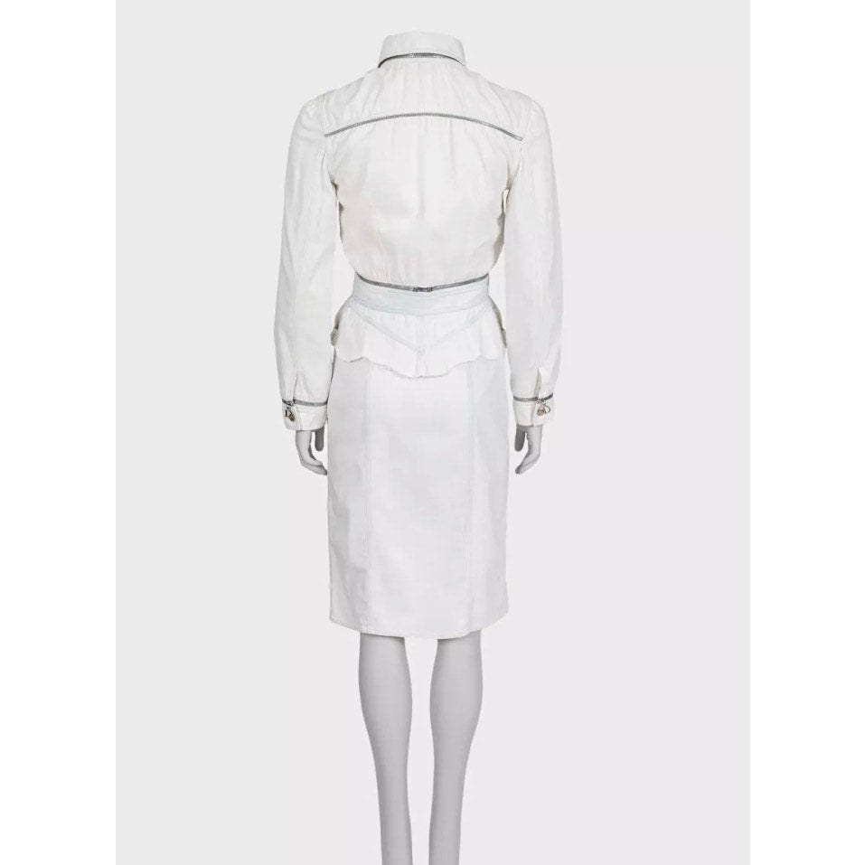 Christian Dior Structured White Jacket Skirt Suit Sz.M Pre-owned