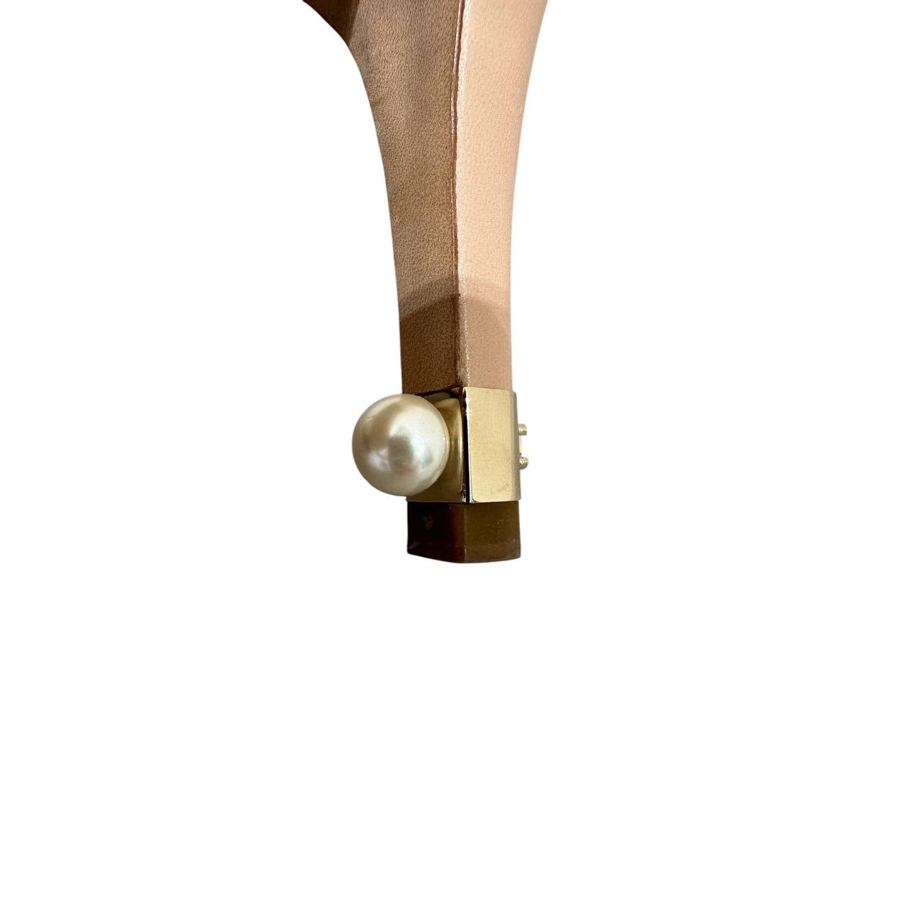 Chanel Beige Leather Pointed Toe Slingback Pumps EU 38 Pre-owned