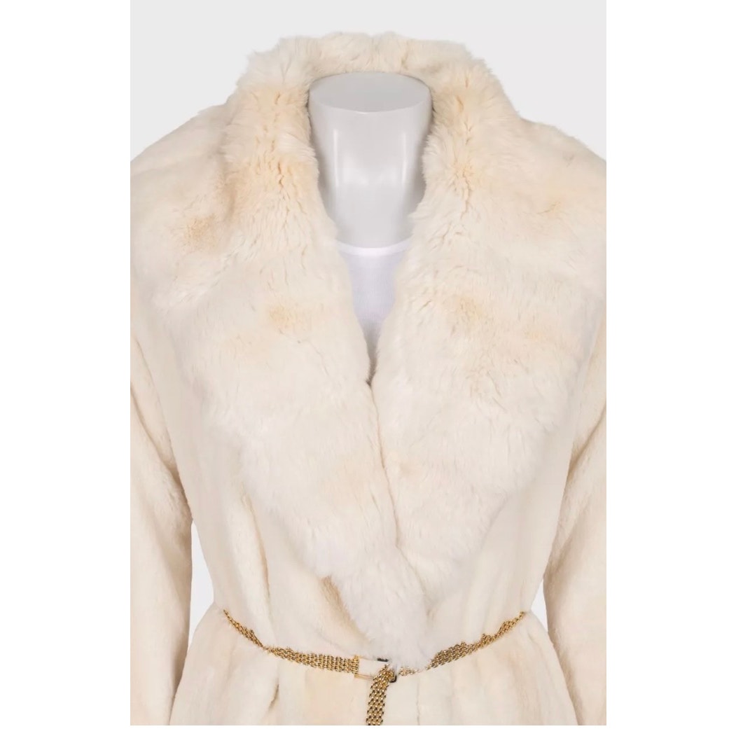 Fendi Beige Maxi Coat with Gold Belt - XL Pre-owned