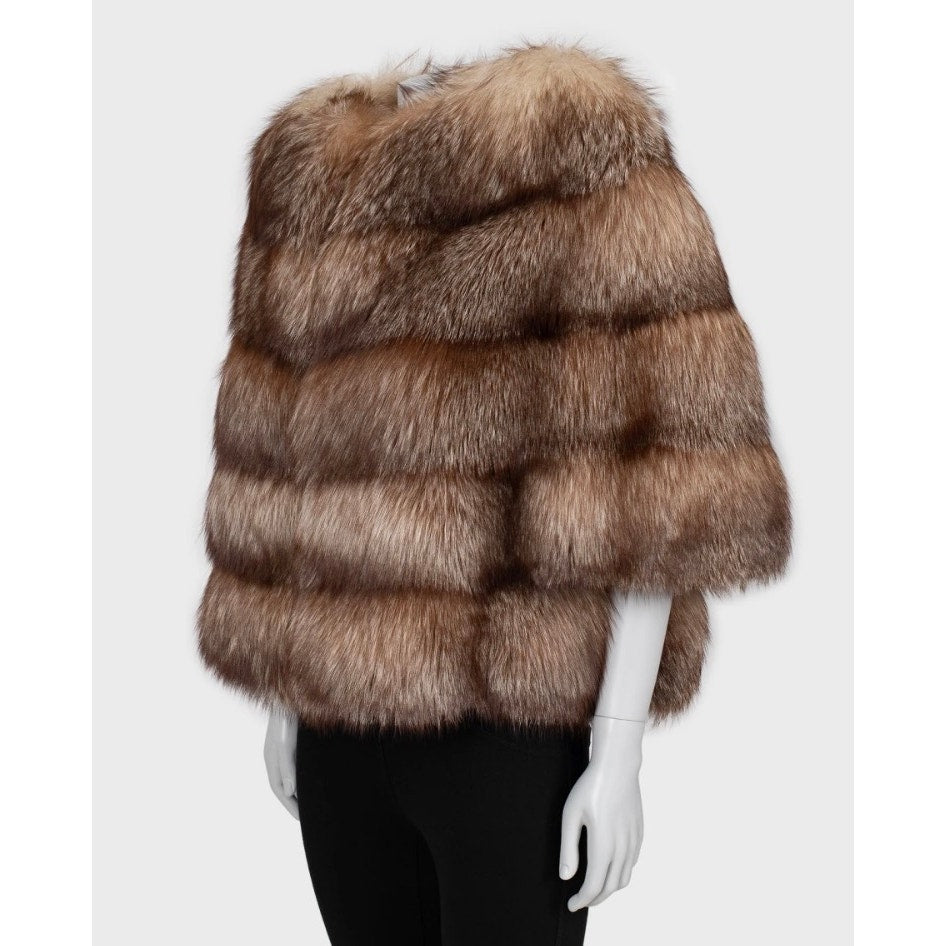 Florence Mode Luxurious Brown Cropped Coat S Pre-owned