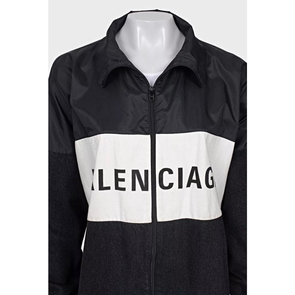 Balenciaga Oversize Logo Stylish Black Coat Jacket sz.36 Pre-owned