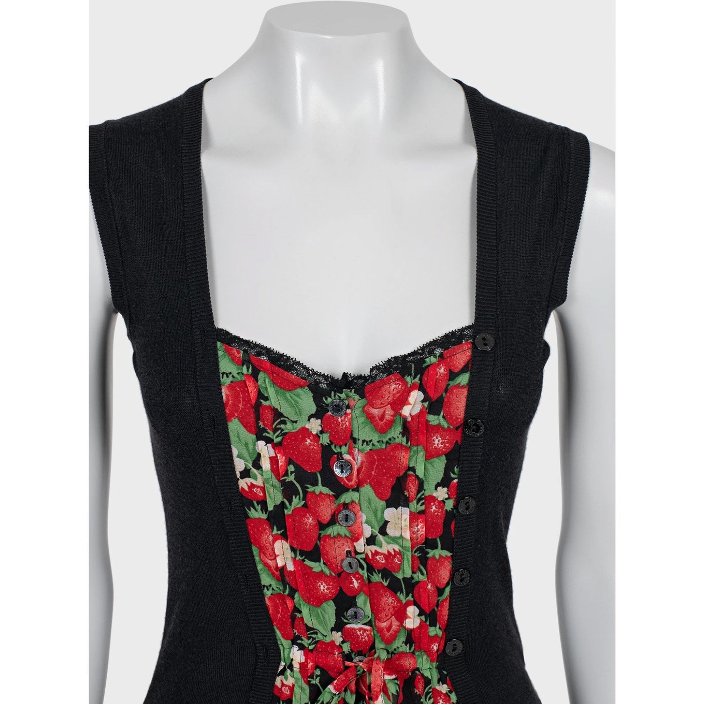 Dolce & Gabbana Black Button-Down Tank Top - Size 38/XS Pre-owned