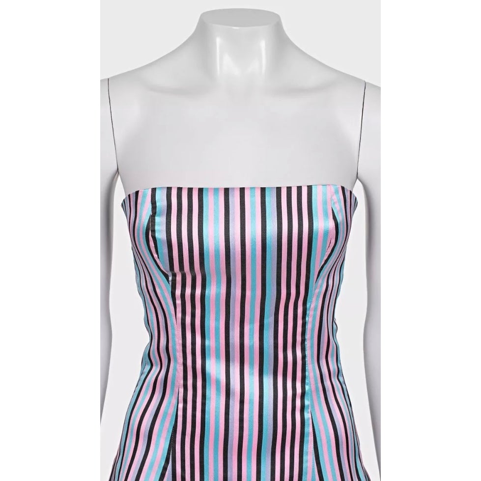 Natasha Zinko Striped Fitted Dress with Gold Hardware Sz.38 Pre-owned