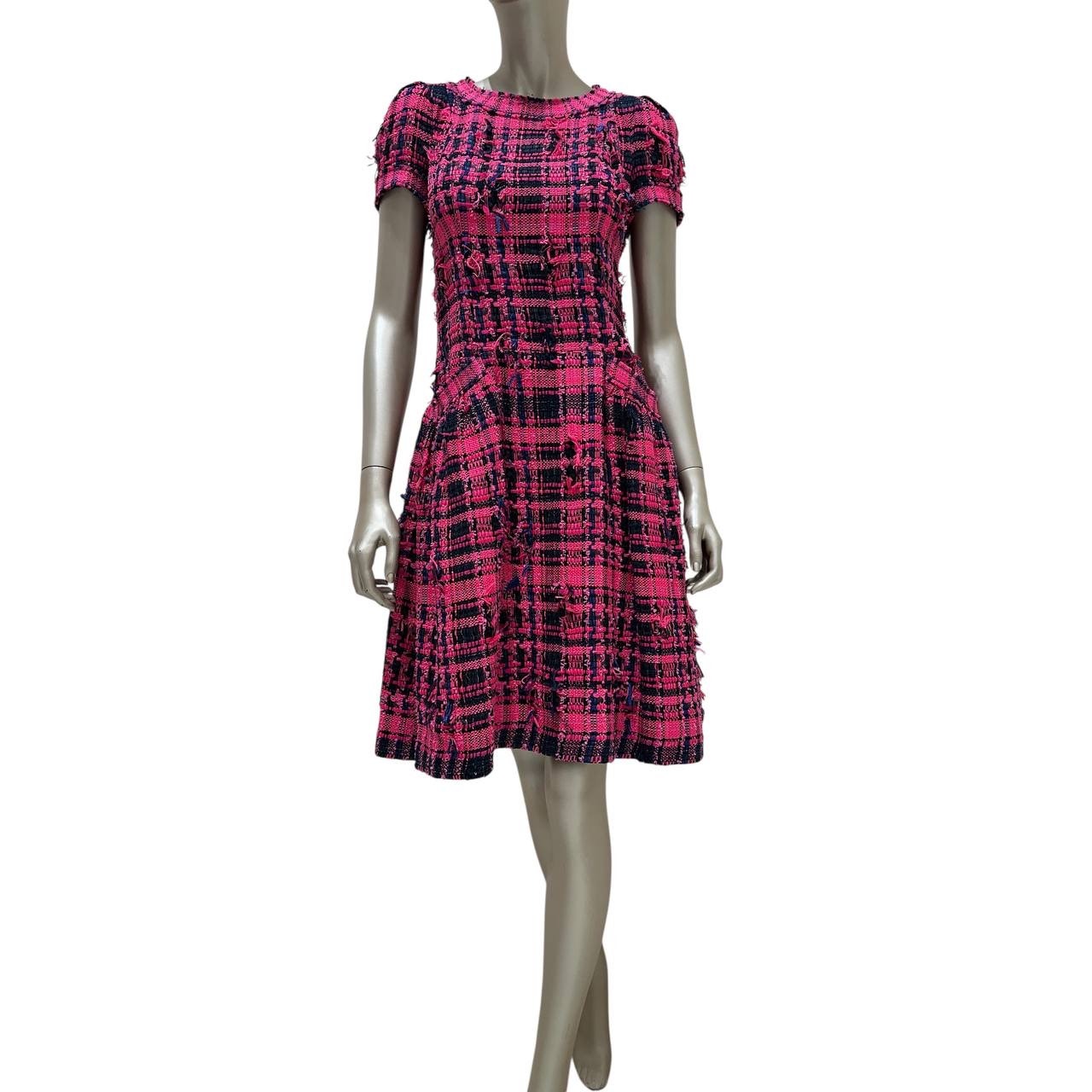 Chanel Spring 2014 Pink Tweed A-Line Dress - Size S Pre-owned