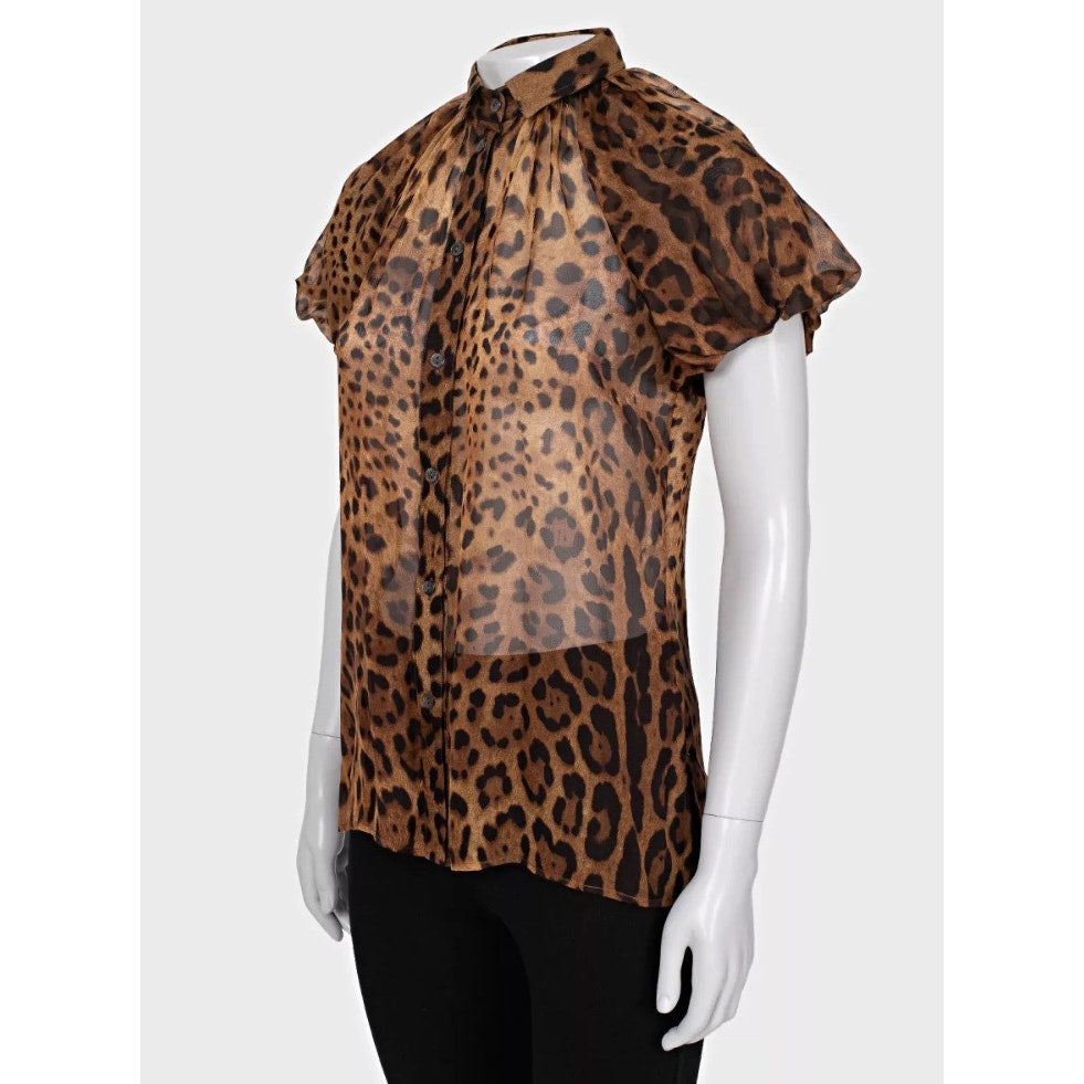 Dolce & Gabbana Silk Animal Print Blouse - Size XS/IT38 Pre-owned