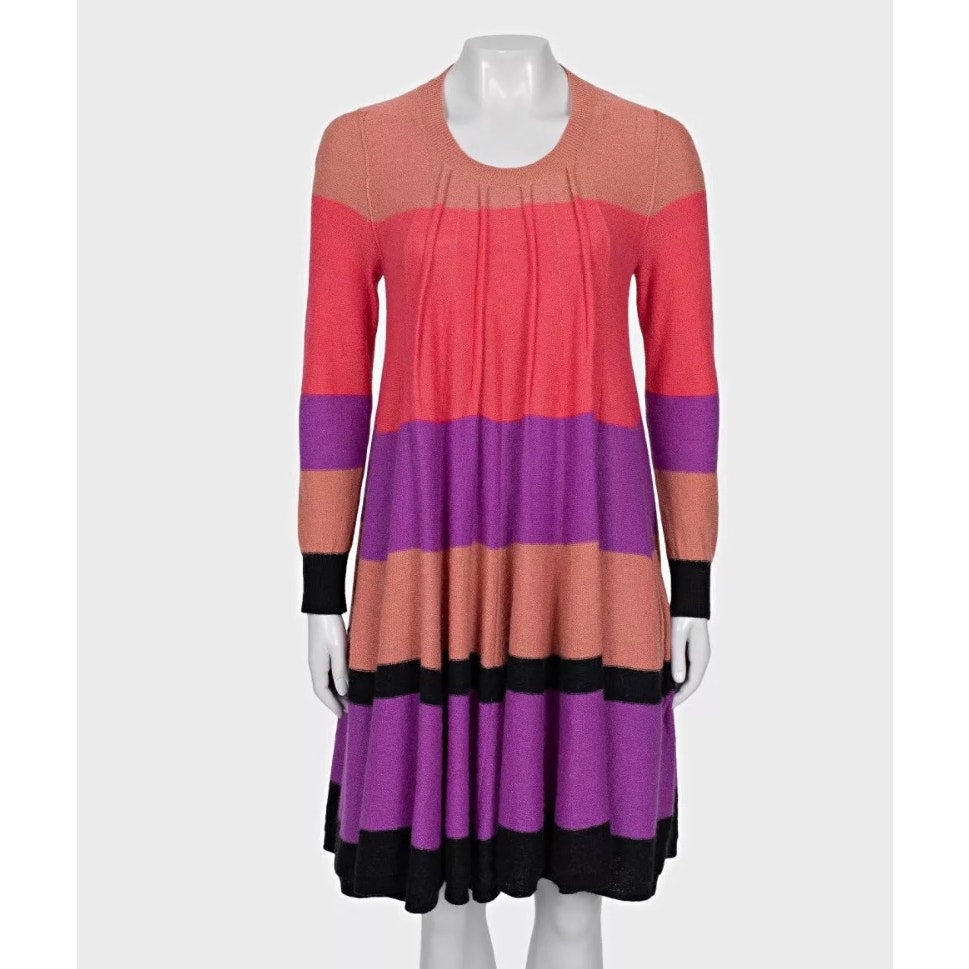 Sonia Rykiel Striped Wool Mohair Dress - Size XL Pre-owned