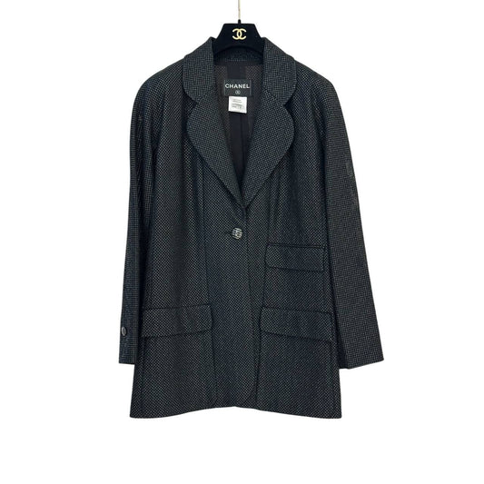 Chanel Resort 2014 Iridescent Tweed Blazer Size 48 Pre-owned