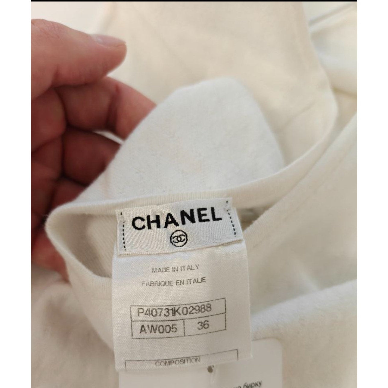 Chanel White Cotton Blend Dress Sz.36 Pre-owned