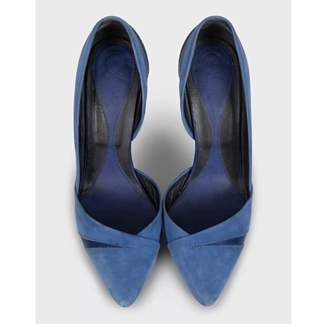 Alexander McQueen Blue Suede & Leather Stiletto Pumps EU 39 Pre-owned