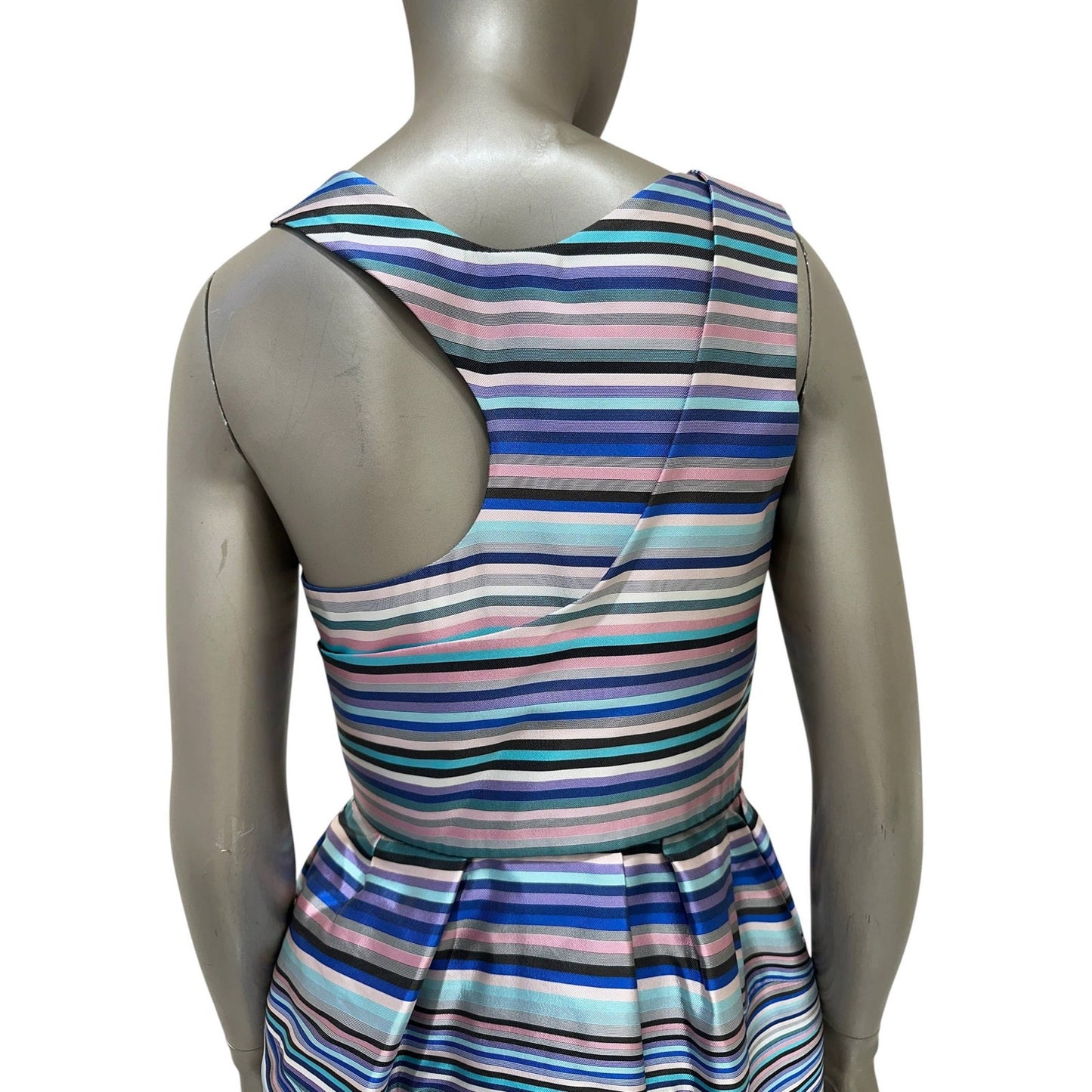 Christian Dior Raf Simons 2014 Striped Silk Dress 38 Pre-owned