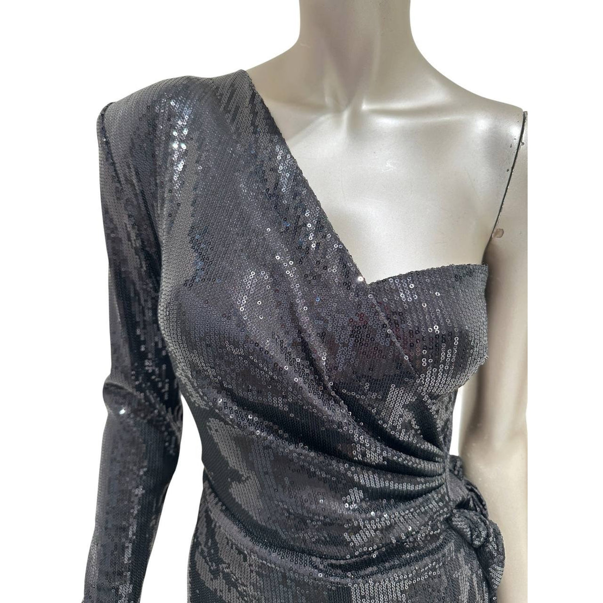 David Koma Ruched Asymmetric Sequin Mini Dress / Gown Sz.S Pre-owned