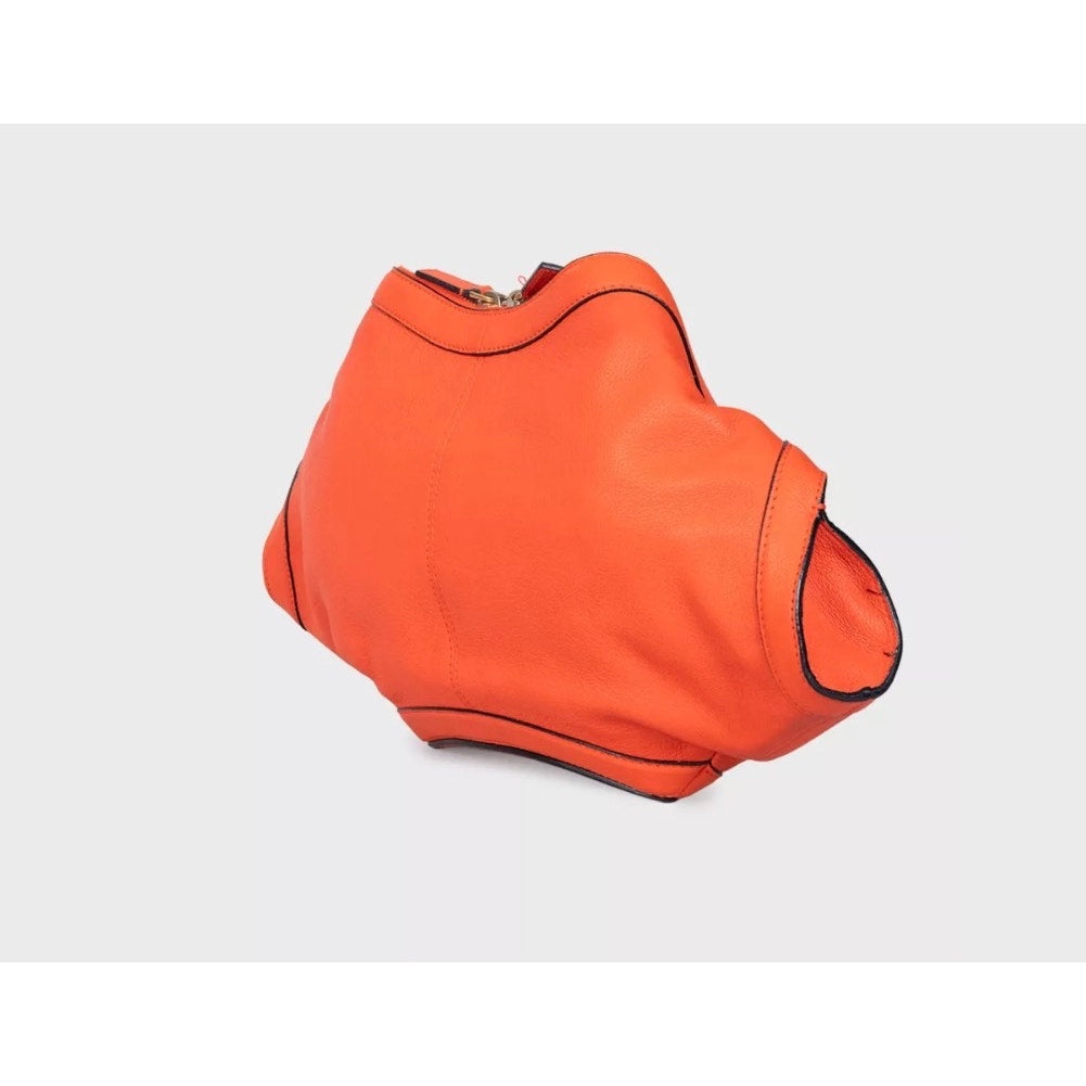 Alexander McQueen Orange Manta Leather Clutch pre-owned