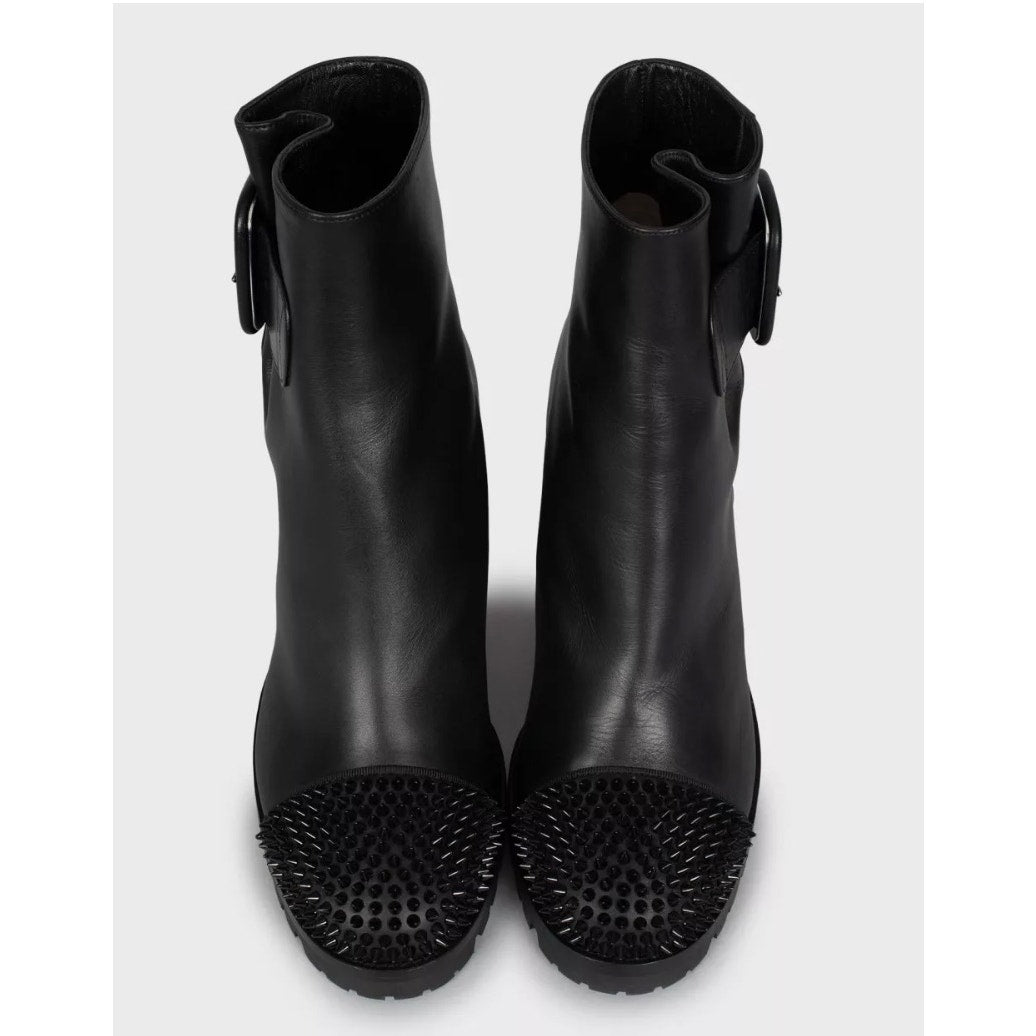 Christian Louboutin Olivia Black Leather Ankle Boots Sz.40 Pre-owned