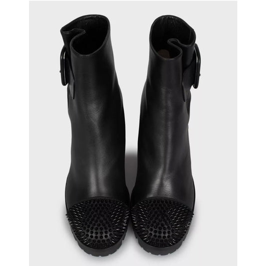 Christian Louboutin Olivia Black Leather Ankle Boots Sz.40 Pre-owned