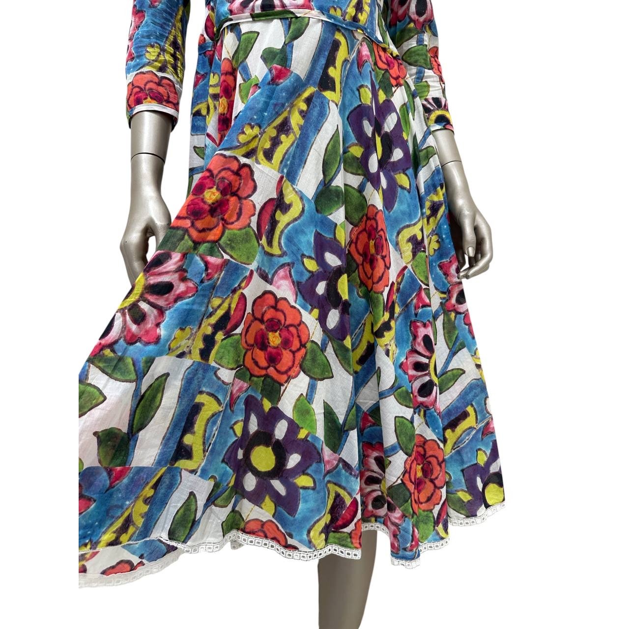 CHANEL 2015 Cruise Paris-Dubai Floral Maxi Dress Sz.38 Pre-owned