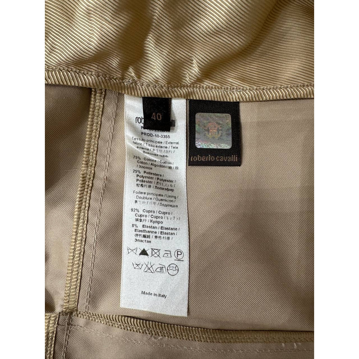 Cavalli Elegant Beige Double-Breasted Trench Coat Sz.40 Pre-owned