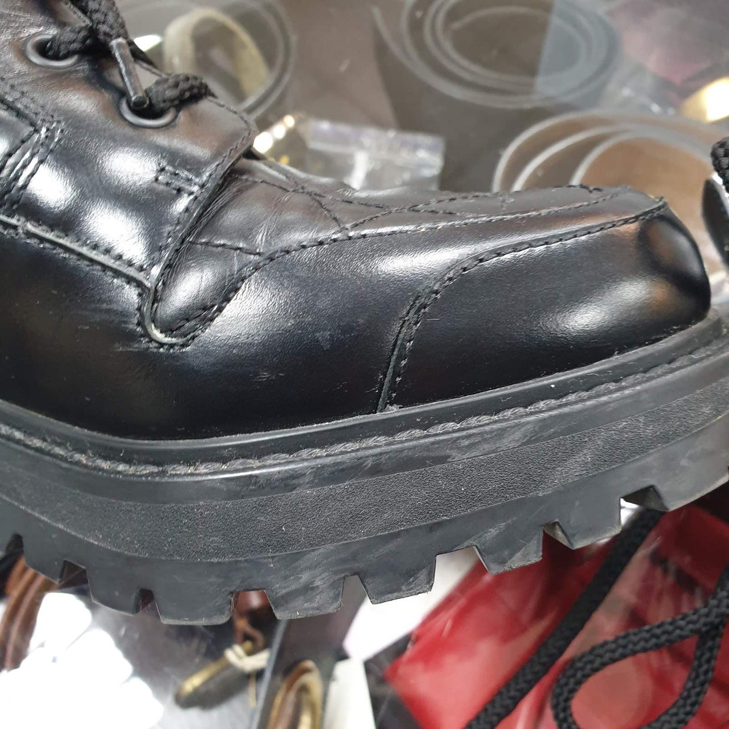 DIOR D-LEADER Cannage Quilted Leather Combat Boots - 39 Pre-owned