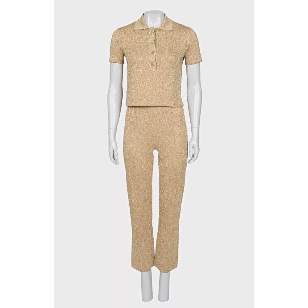 NWOT Christian Dior Gold-Tone Suit Sz.34 Pre-owned