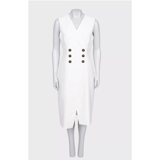 Balmain White Fitted Dress - FR 42 / XL Pre-owned