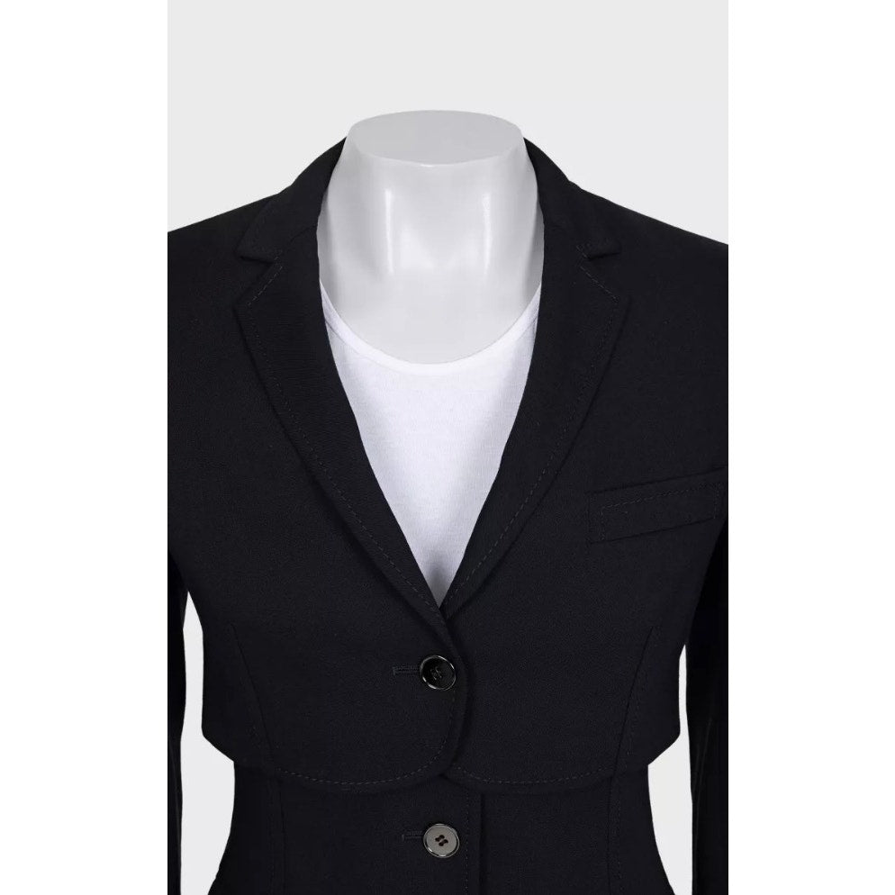 Dolce & Gabbana Black Wool Blend Fitted Jacket Sz.40 Pre-owned
