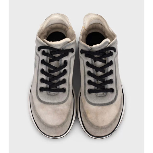 Chanel Grey Mesh Textile Sneakers - Size 39 pre-owned