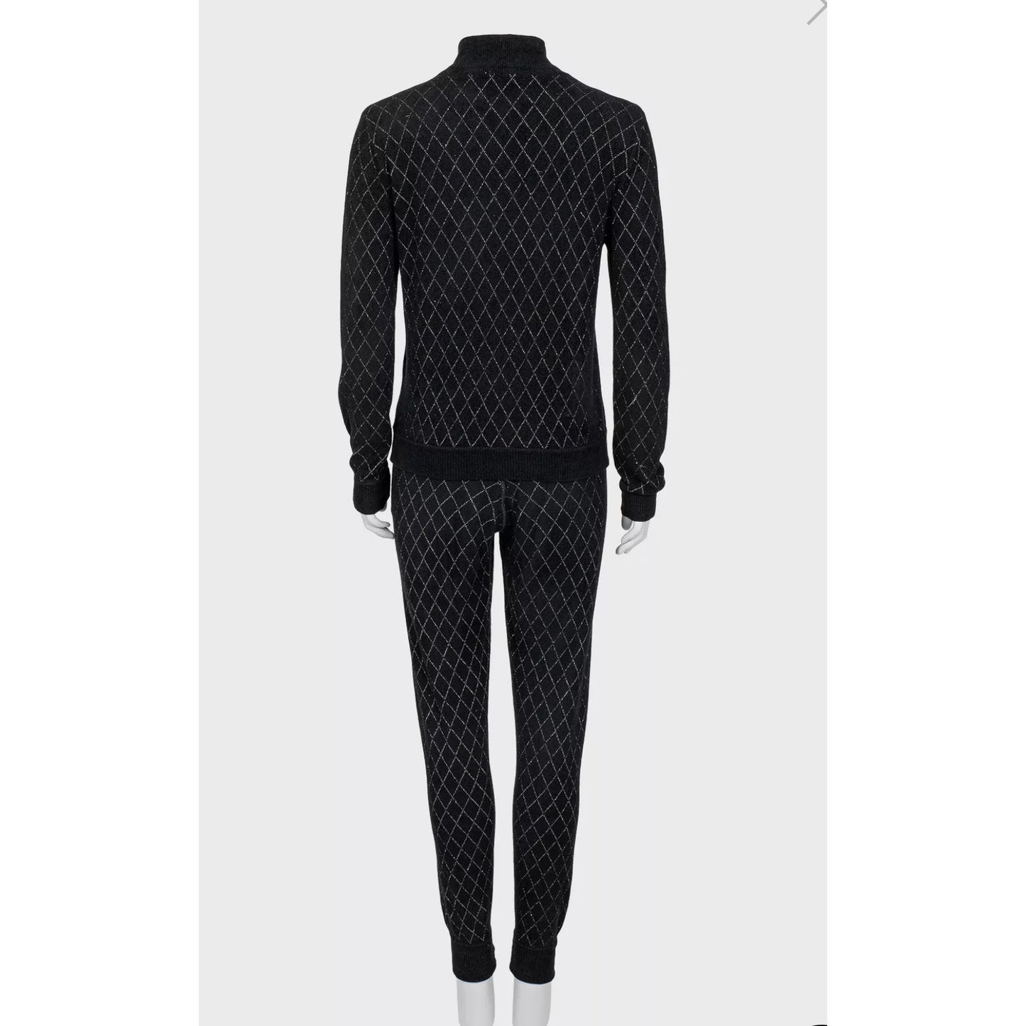 Chanel Black Viscose Jumper Pants Set Suit - Sz. 38 Pre-owned