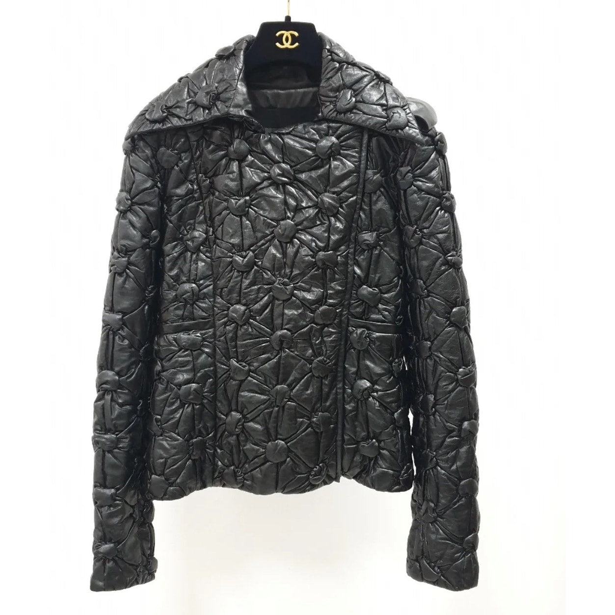 CHANEL Runway 2015 Black Quilted Leather Jacket - Size 38 Pre-owned