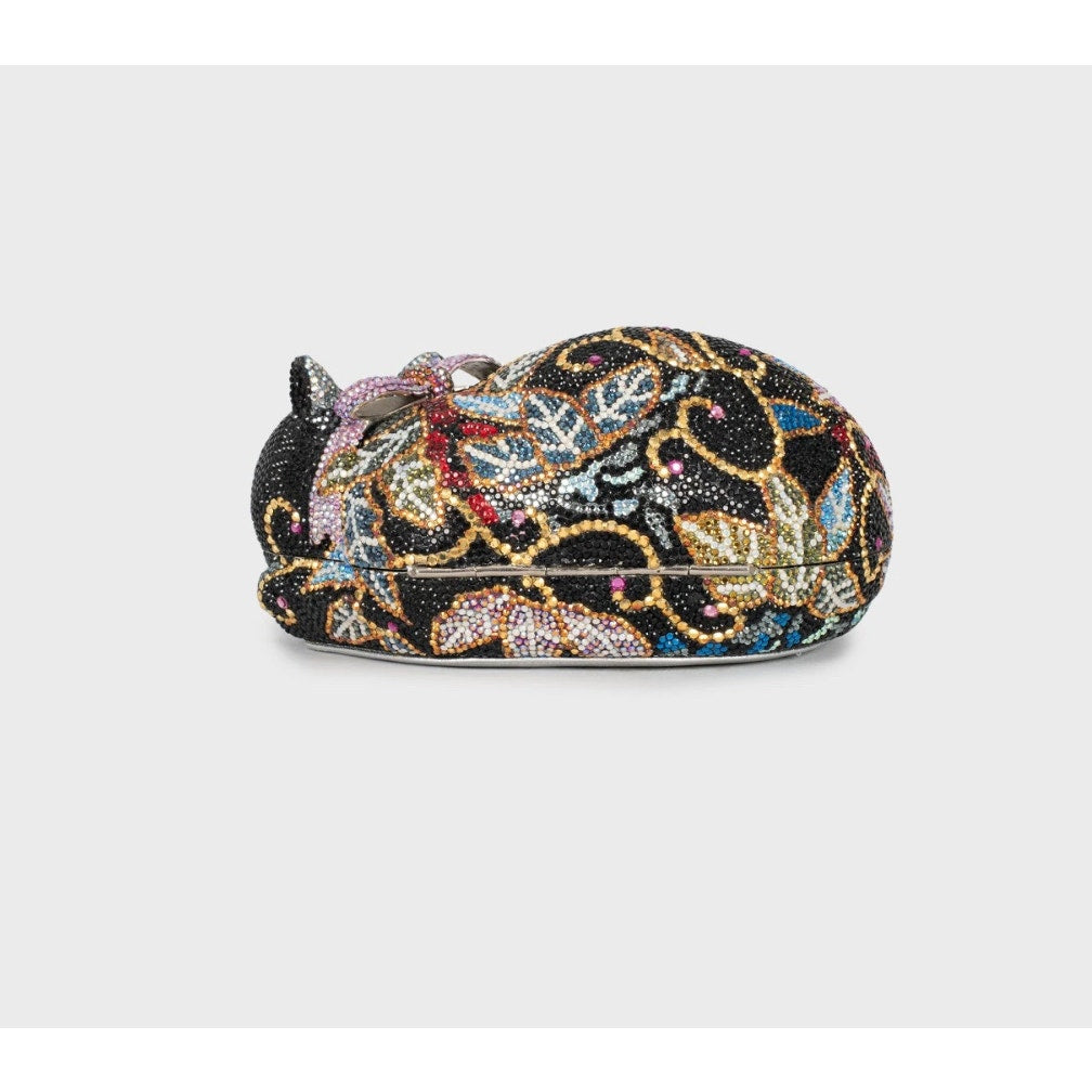 Judith Leiber Crystal Cat Minaudière Clutch Pre-owned