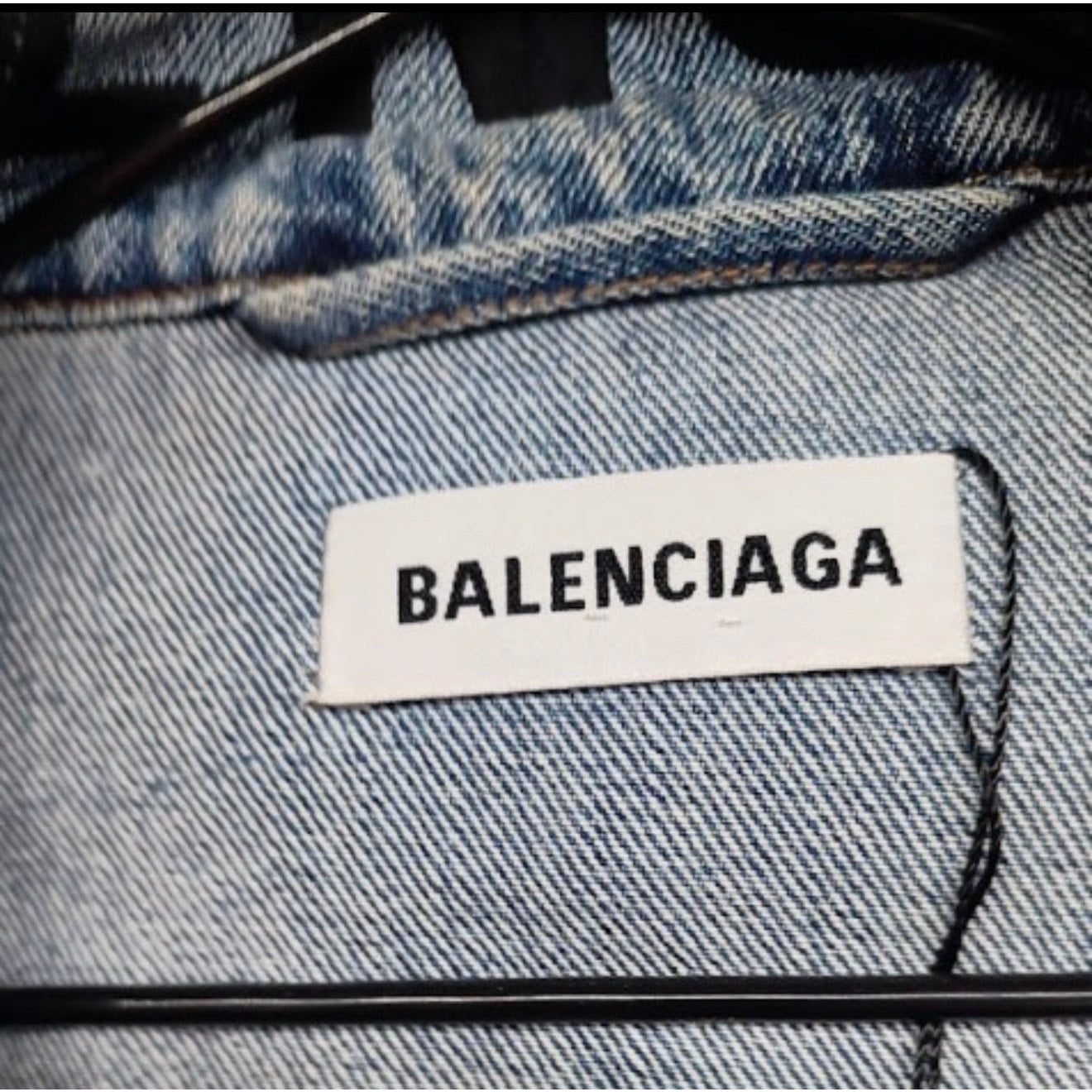 Balenciaga Oversize Denim Logo Blue Jacket Size 36/S pre-owned