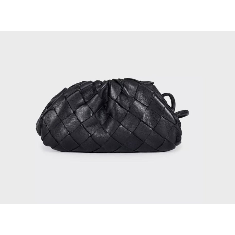 Bottega Veneta Black Intrecciato Leather Mini Pouch Bag Pre-owned
