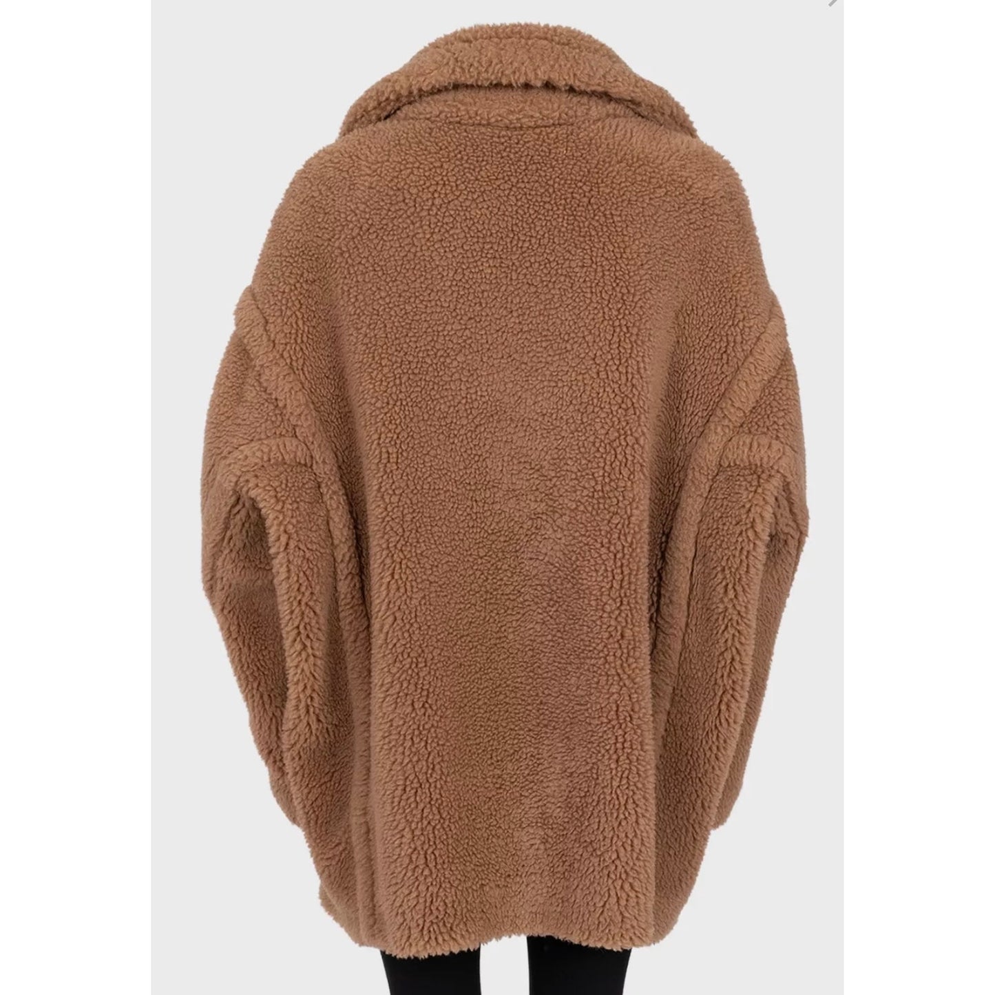 Max Mara Luxe Camel Wool & Silk Cropped Coat - Size L Pre-owned
