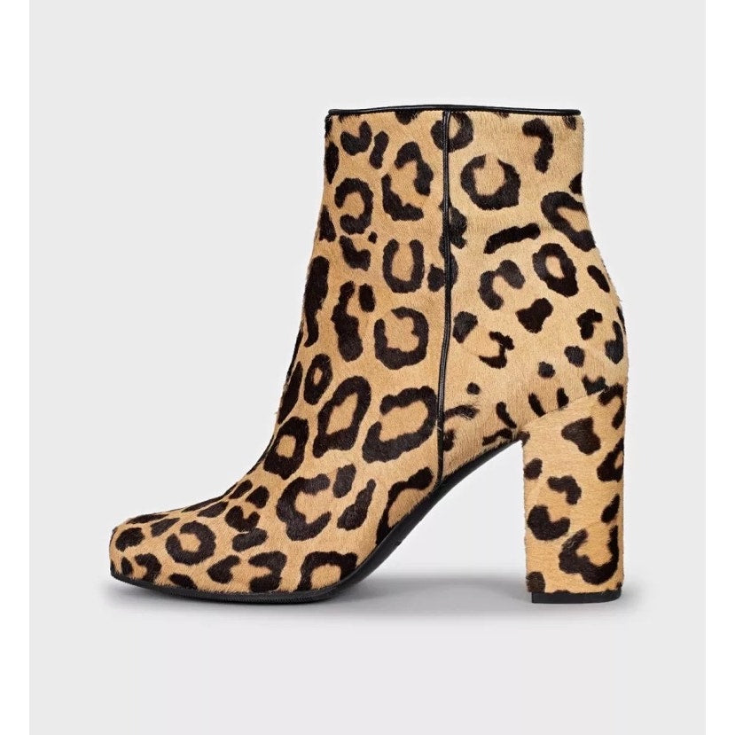 Saint Laurent Animal-Print Leather Ankle Boots sz.40 pre-owned
