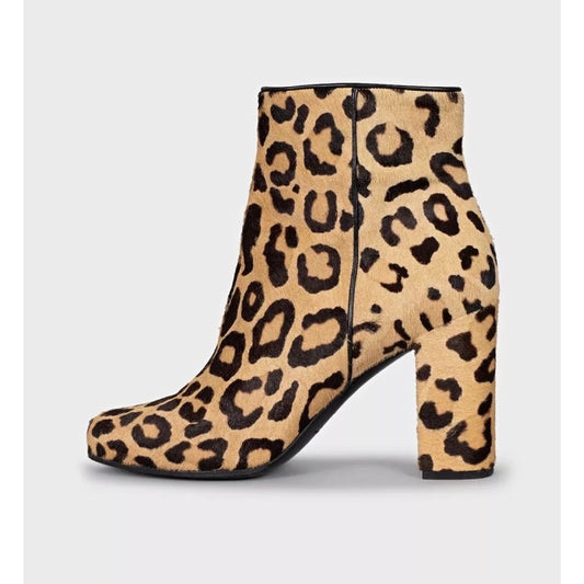 Saint Laurent Animal-Print Leather Ankle Boots sz.40 pre-owned