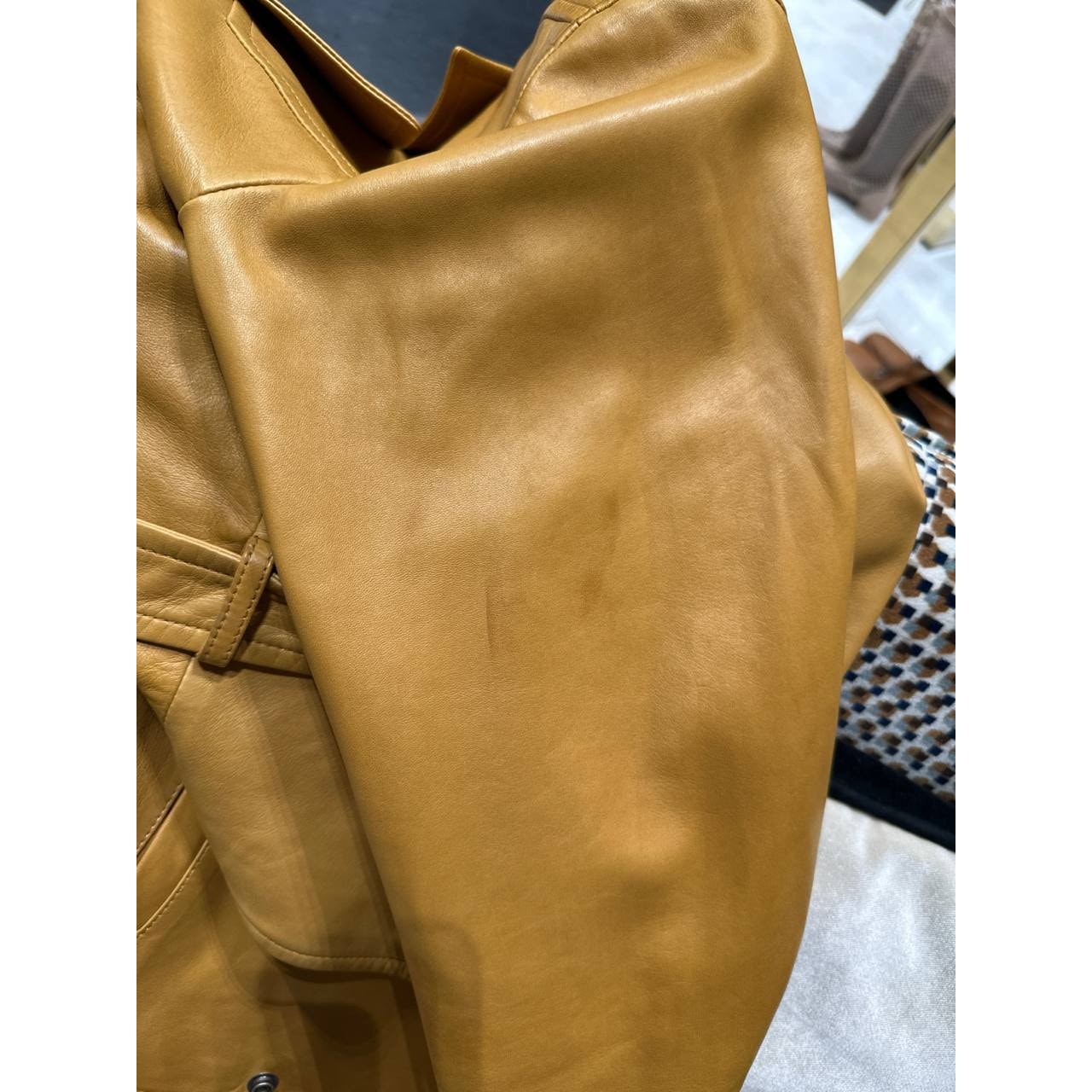 Saint Laurent Women's Brown Leather Double Breasted Jacket Pre-owned