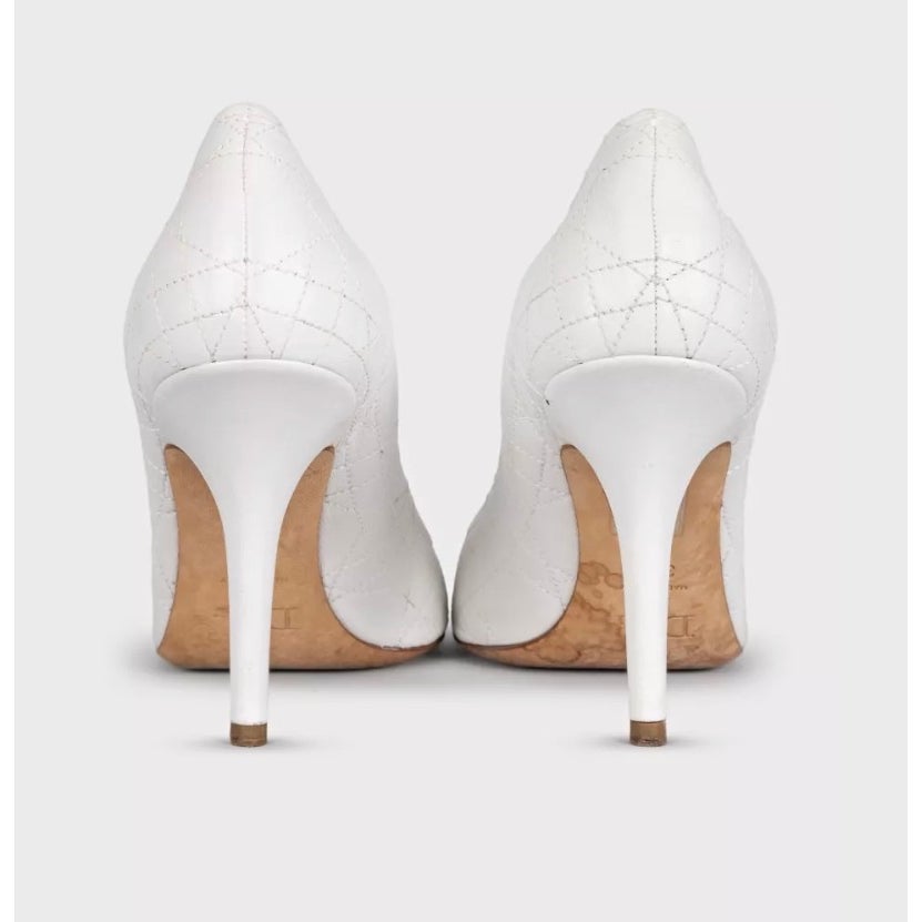 Christian Dior White Leather Stiletto Heels - EU 39.5 Pre-owned