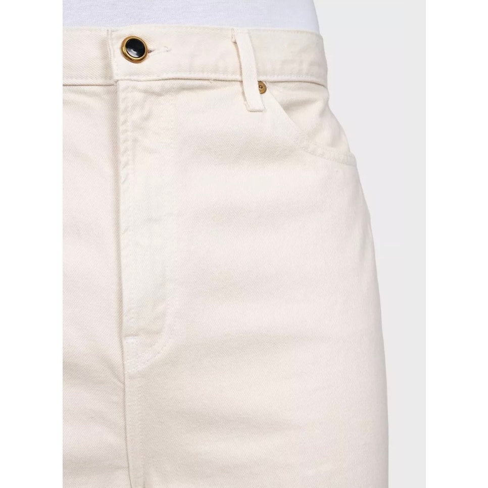 Khaite White Wide-Leg Mid-Rise Jeans - Size 29 Pre-owned