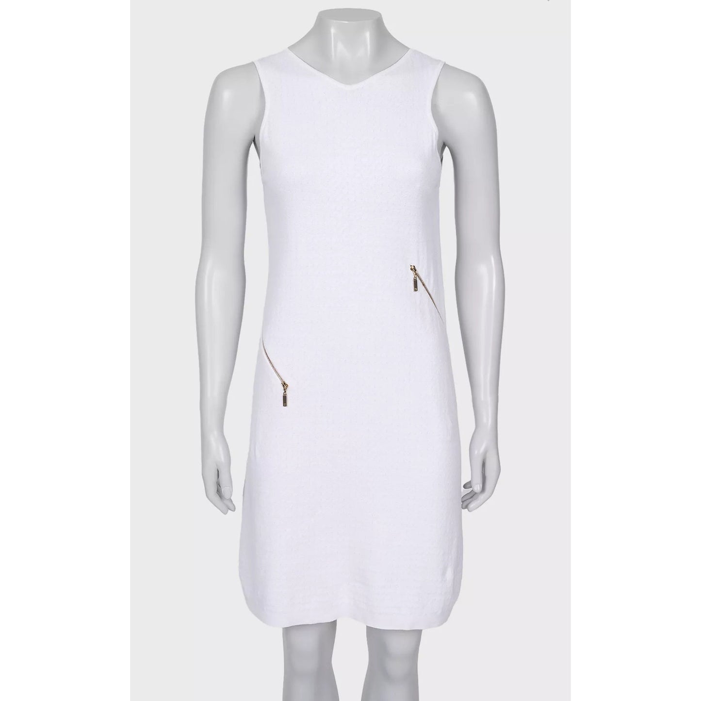 Chanel White Cotton Blend Dress Sz.36 Pre-owned