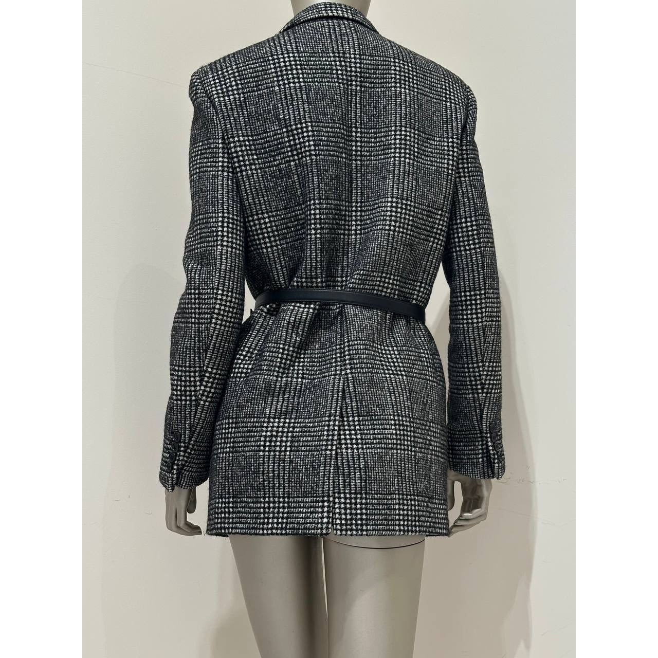 Saint Laurent Paris Plaid Wool Blazer Coat F40 Pre-owned