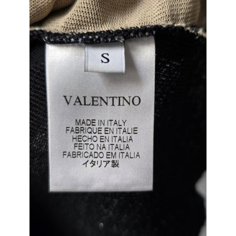 Valentino Black Lace-Insert Fitted Top - Size S Pre-owned