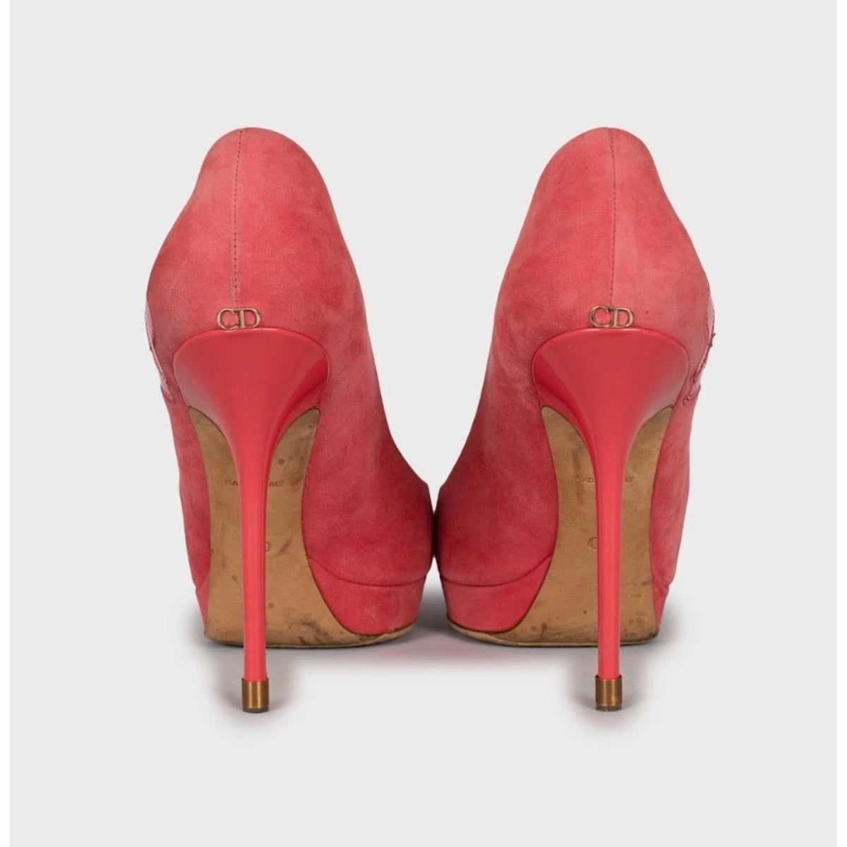 Christian Dior Pink Suede Open Toe Stiletto Pumps Sz.39 Pre-owned