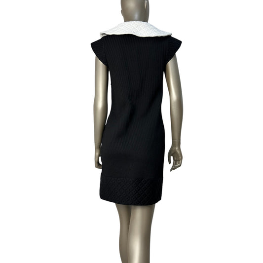 Chanel Black Mini Dress with White Collar - Size 38 Pre-owned