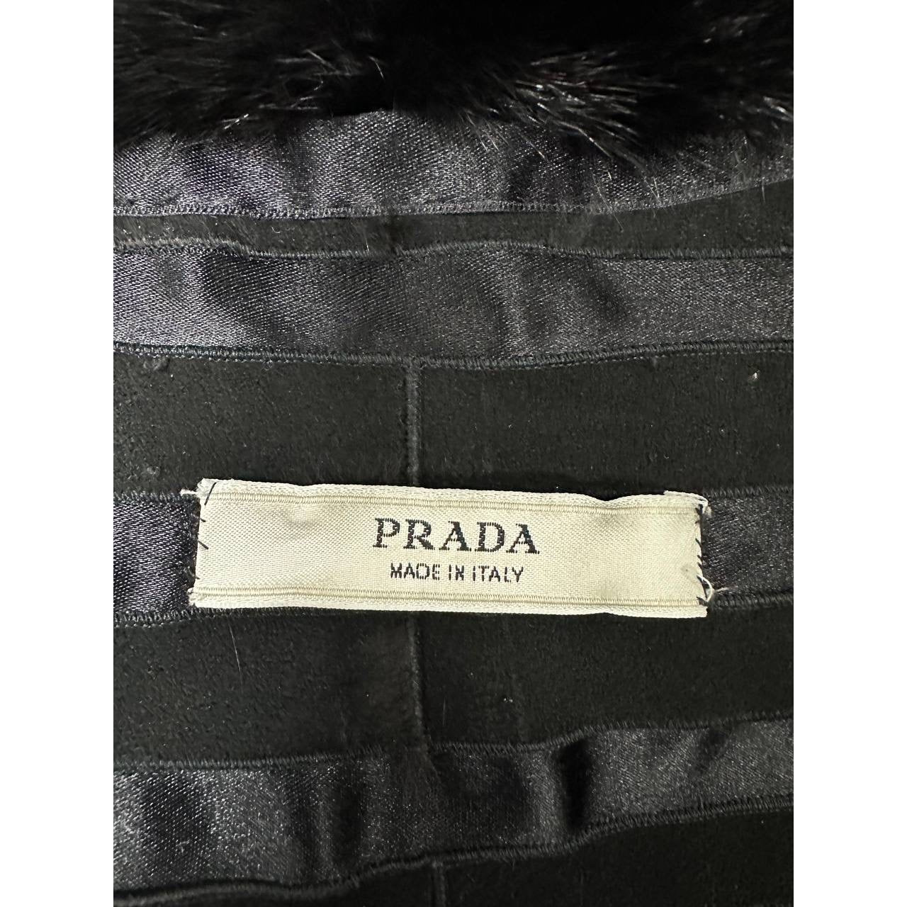 Prada Black Mink Fur Coat - Size IT42 Pre-owned