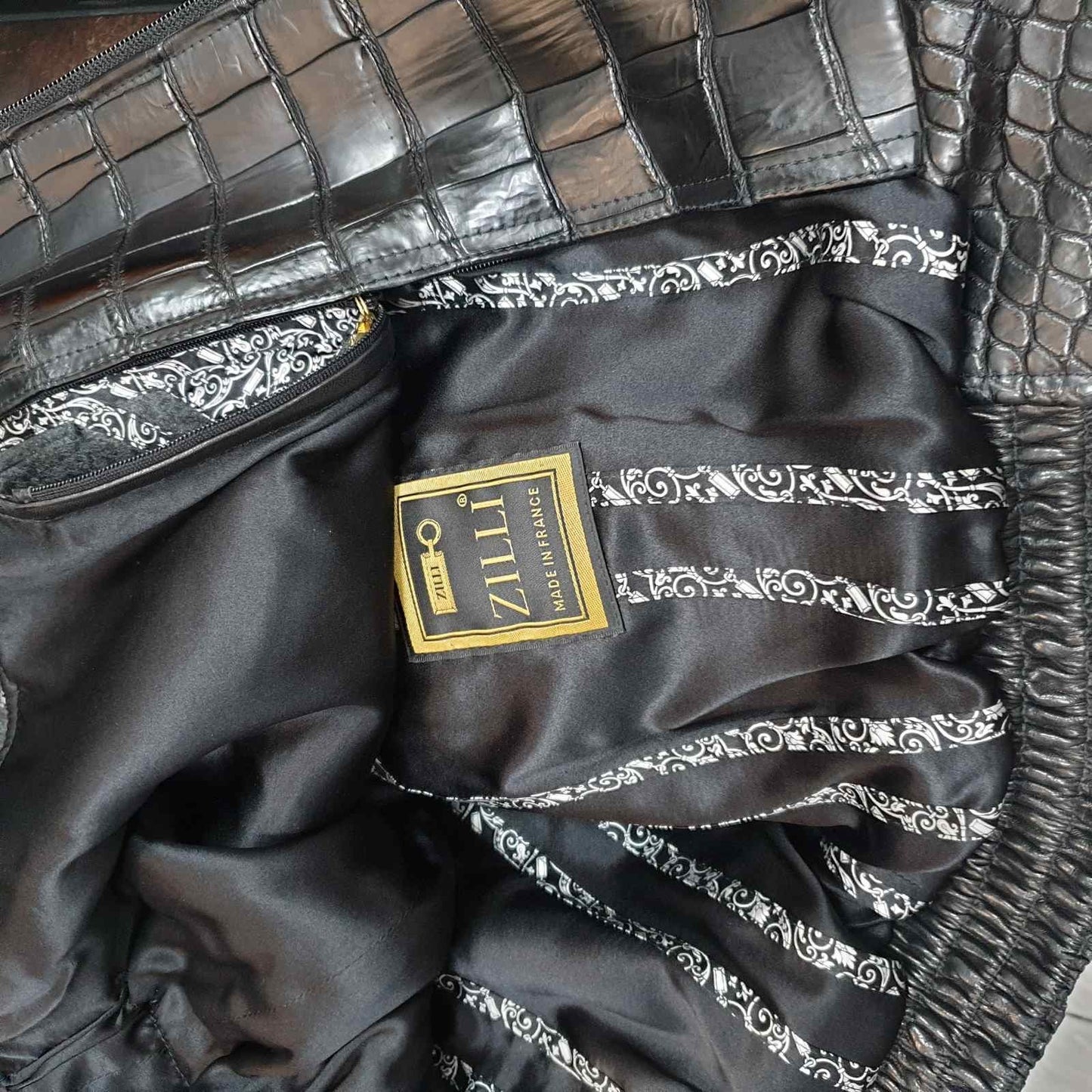 Zilli Crocodile Leather Mink Fur Lined Jacket Size 58 Pre-owned