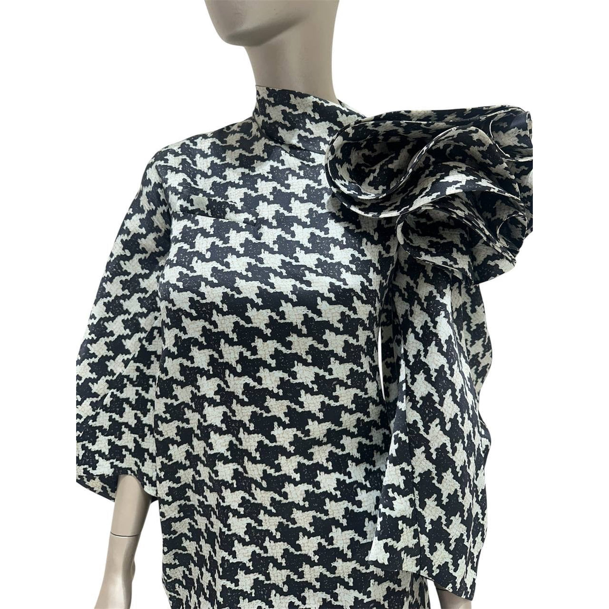 Alexander McQueen FW09 Runway Houndstooth Silk Dress IT 38 Pre-owned