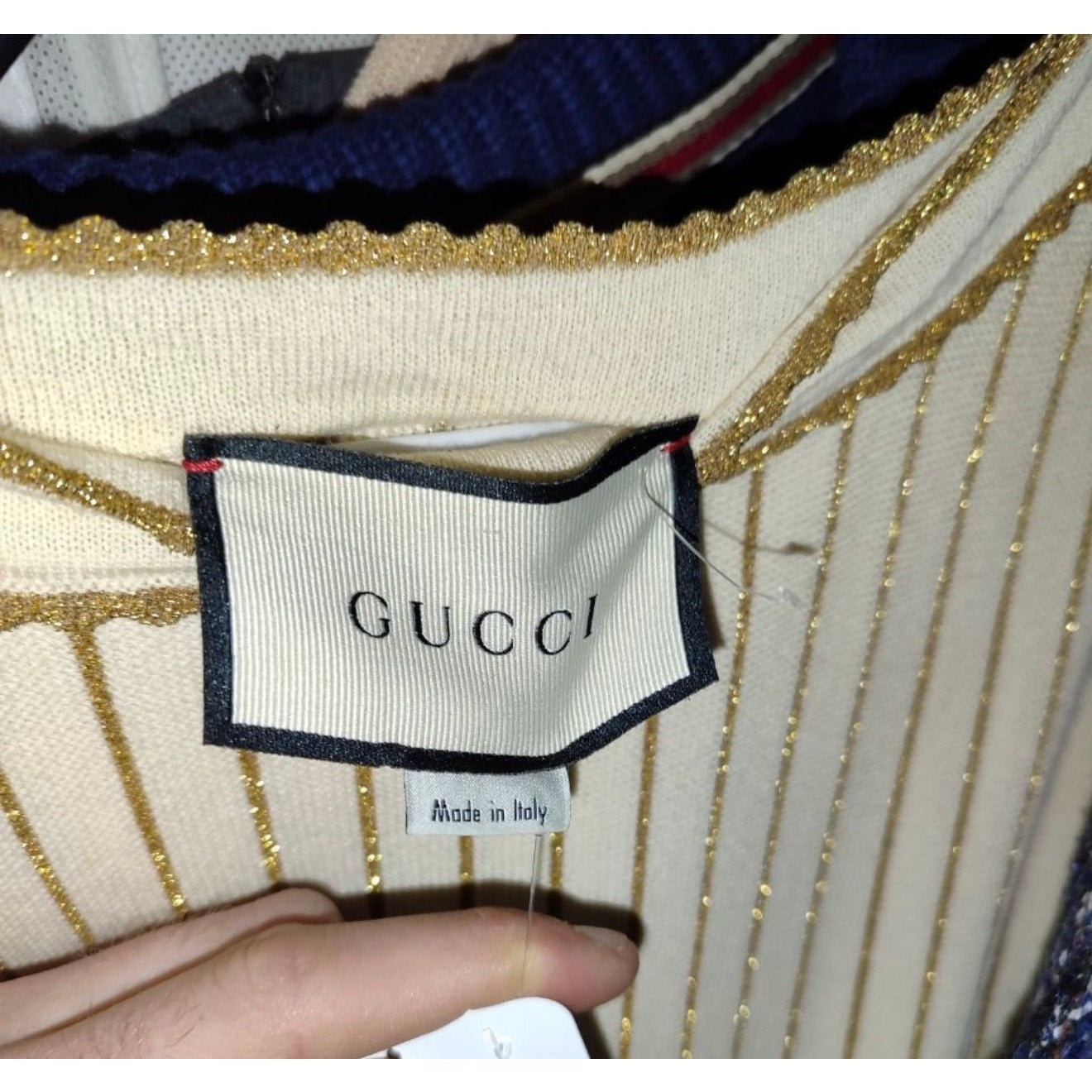 Gucci Gold Stripe Dress Size XS Pre-owned